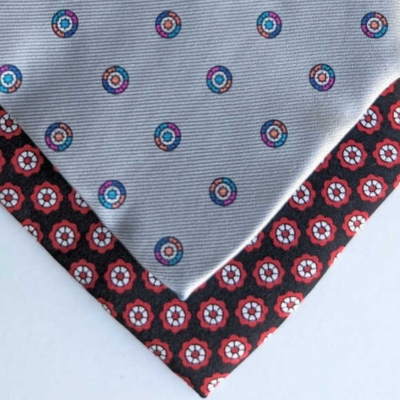 2pc Tie Bundle Circles, Geometric Floral Wheel Geoffrey Beene & Ashford & Brooks - Picture 1 of 10